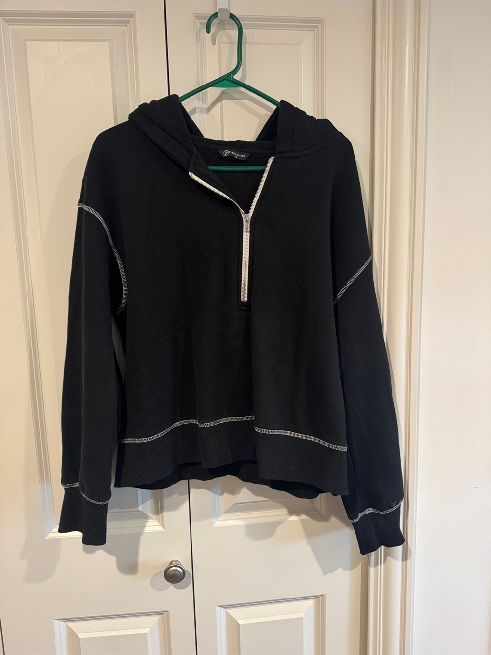 Black Half-Zip Hoodie Sweater - 1/2 Zip Pullover